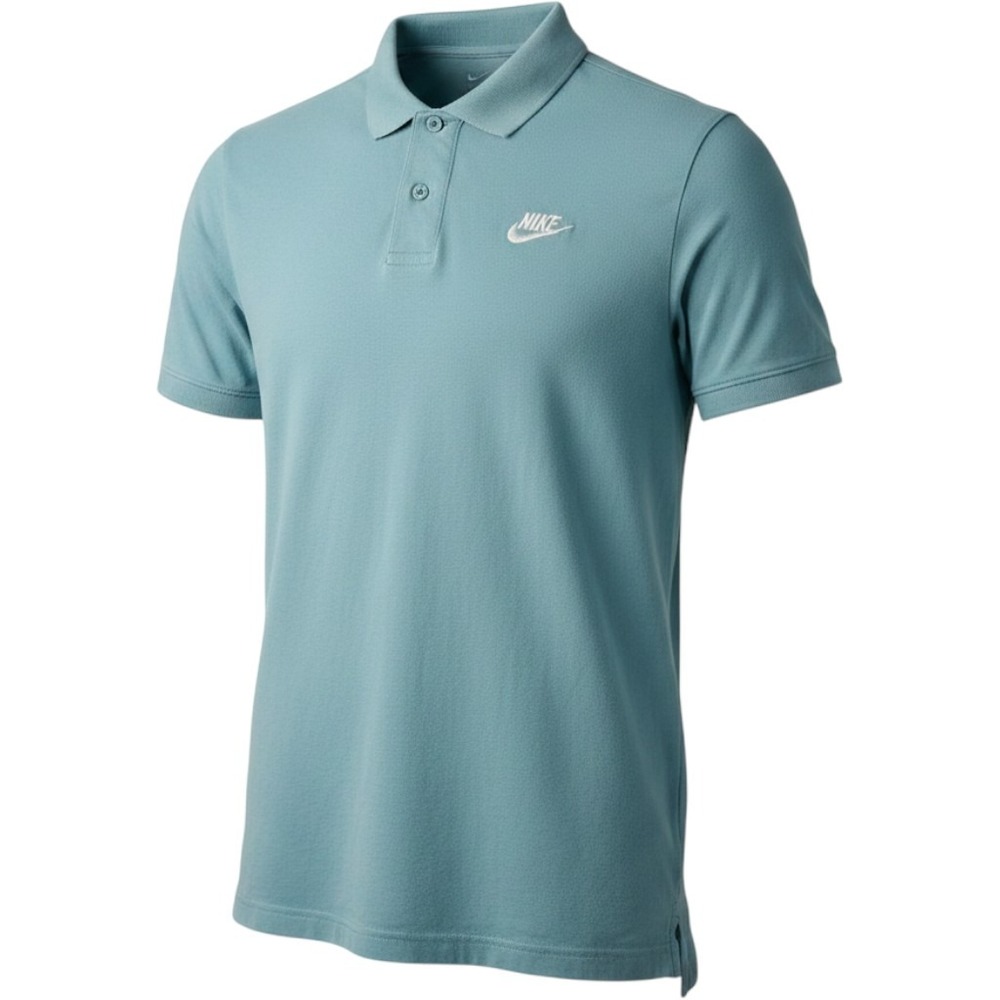 Nike Mens Cotton Jersey Short Sleeve Polo Shirt Teal Blue CJ4456-440 Size M
